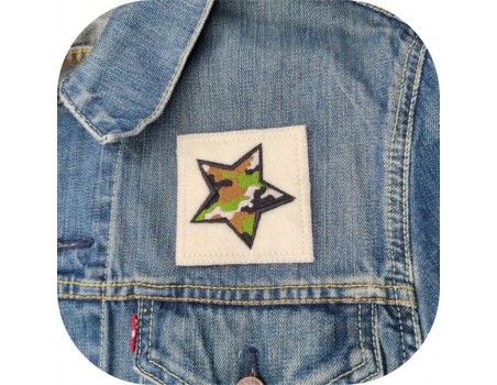 machine embroidery design star camouflage