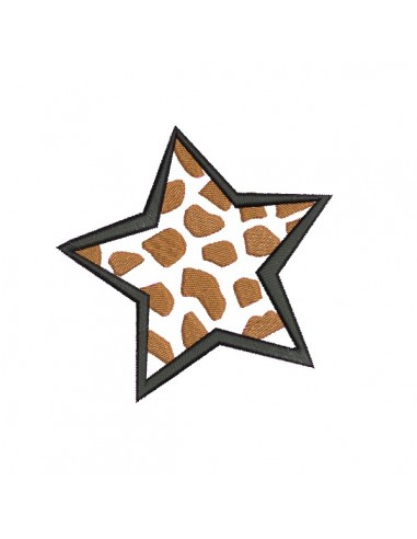 machine embroidery design giraffe star