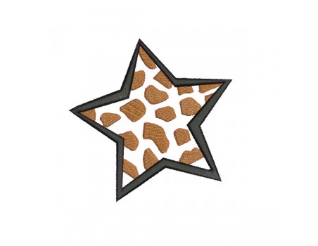 machine embroidery design giraffe star