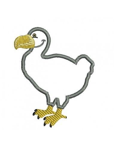 Machine embroidery design applique Dodo