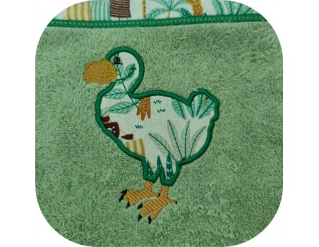 Machine embroidery design applique Dodo