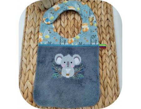 Motif de broderie machine  koala sur sa branche