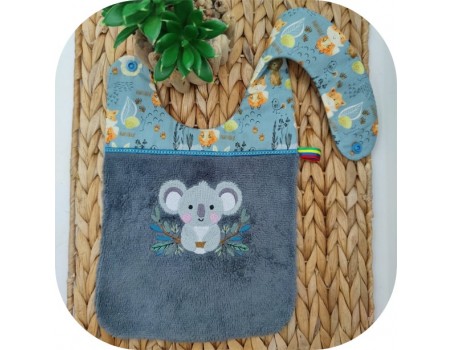 Motif de broderie machine  koala sur sa branche