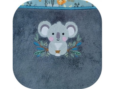 Motif de broderie machine  koala sur sa branche