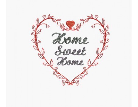 Instant download machine embroidery heart home sweet home