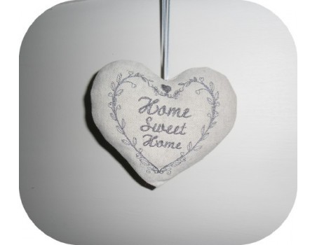 Instant download machine embroidery heart home sweet home