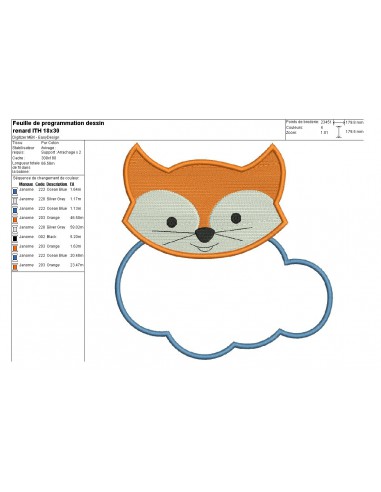 Download embroidery design Fox cloud ITH